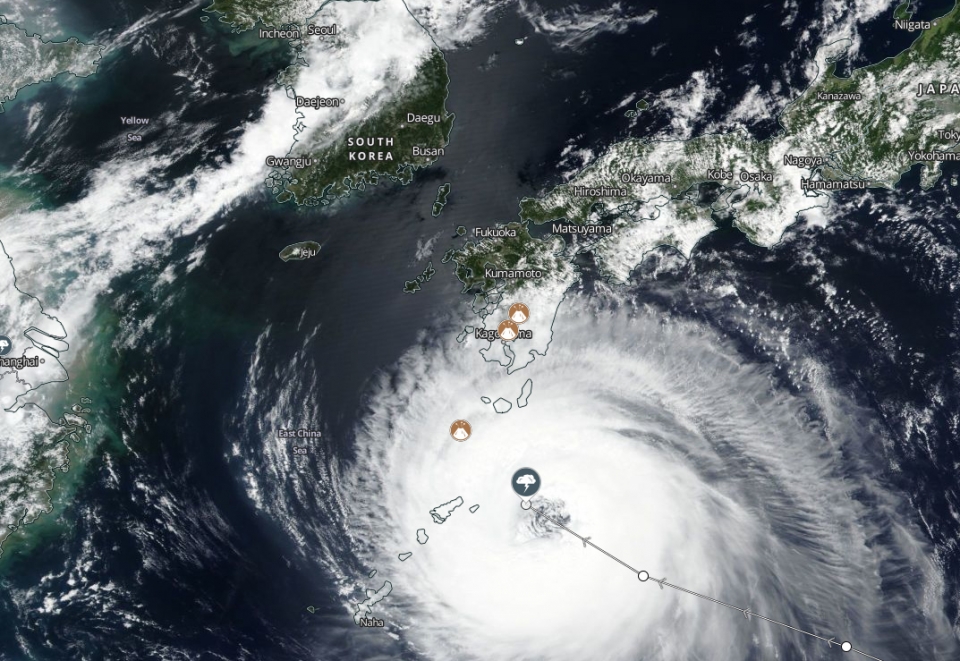 사진=8월 22일 제주도를 향해 북상하고 있는 19호 태풍 '솔릭'