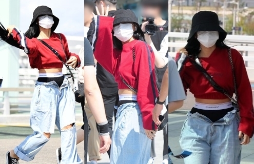 2019. 8. 30. 화사의 공항패션 ‘히피 슬렁룩’