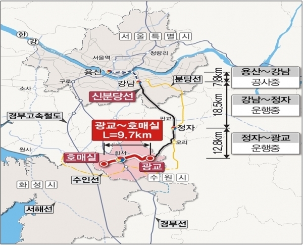 신분당선 전체 노선도