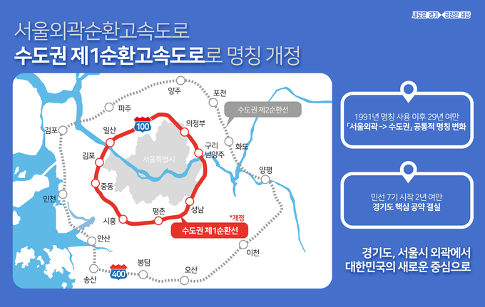 올해 9월부터 ‘서울외곽순환고속도로’ 명칭이 ‘수도권 제1순환고속도로’로 바뀐다. ⓒ뉴스라이트