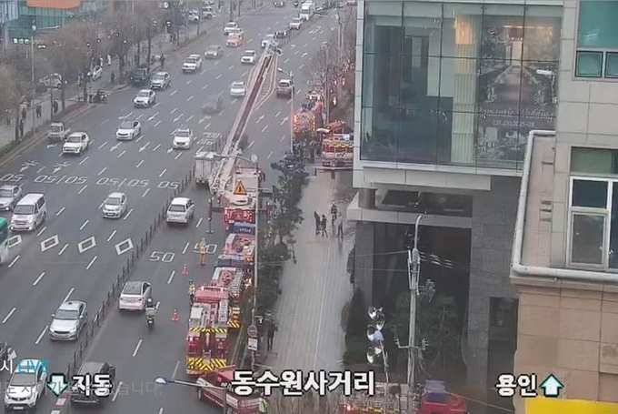 라마다 프라자 수원 호텔 화재 현장 = 염태영 수원시장 페이스북 발췌 ⓒ뉴스라이트