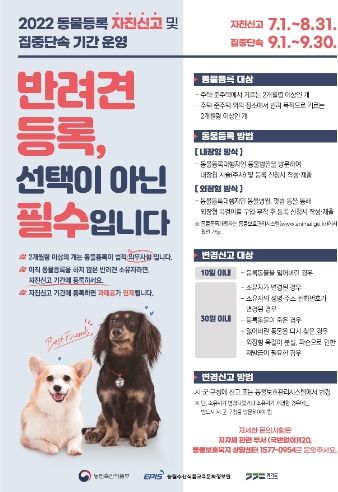 동물등록 자진신고 포스터
