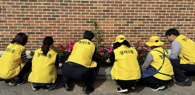 수원시 장안구 정자1동, 봄의 시작 알리는 손바닥정원 조성