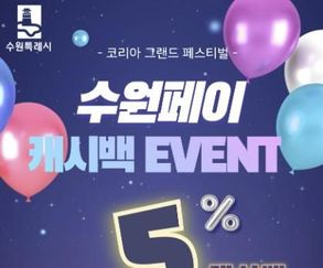 수원특례시, '코리아 그랜드 페스티벌' 기간 지역화폐 추가 인센티브 지급