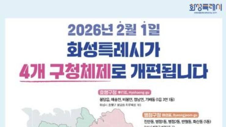 화성특례시, 4개 구청 개청 앞두고 막바지 준비 박차