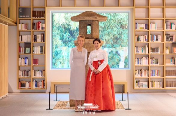 김혜경 여사, 캐나다 총리 부인 환담(대통령실)