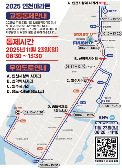 인천의 길 위에서 느끼는 글로벌 레이스, ‘2025 인천마라톤’
