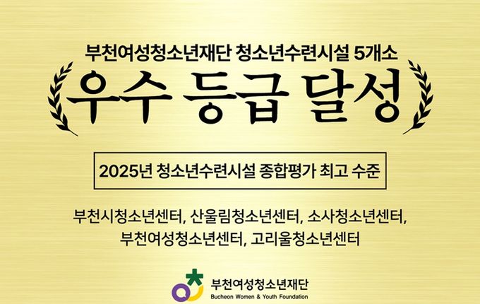 부천여성청소년재단 청소년수련시설 5개소 ‘우수’ 등급 달성