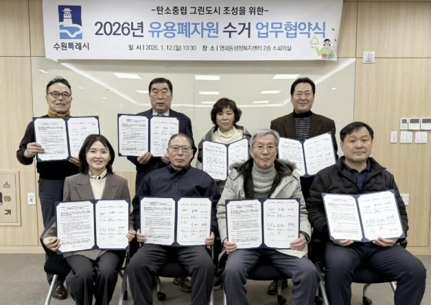 수원시 장안구 영화동, '유용폐자원 수거 업무협약' 체결