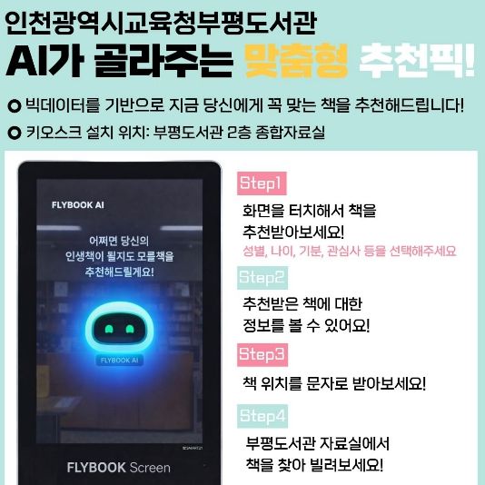 인천광역시교육청부평도서관, AI 도서추천 서비스 운영