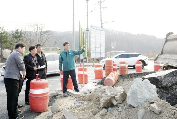 광주시, 관음사거리 회전교차로 설치 공사 현장 점검