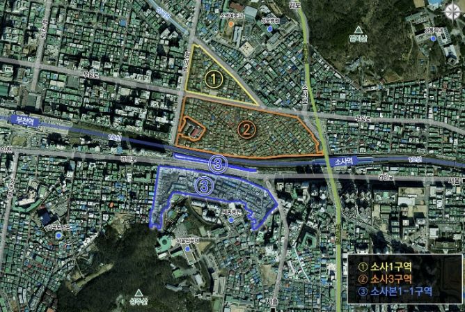 재개발 구역 위치도(소사역 일대)